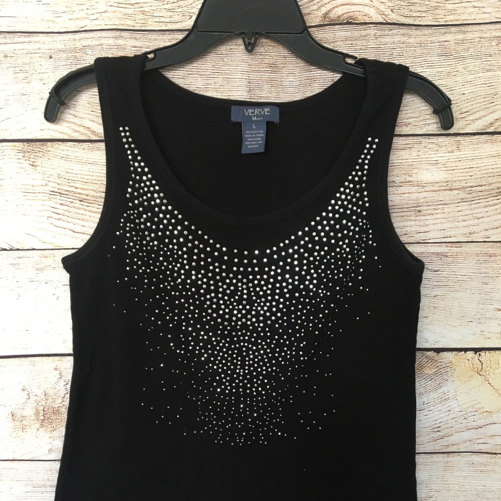 🌟 Sequined black tank top